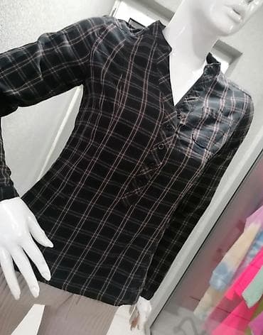 Ženska karirana košulja/bluza dugih rukava - Crna osnova sa sitnim na lalafo.rs — 1 Ženska karirana košulja/bluza dugih rukava - Crna osnova sa sitnim — 1