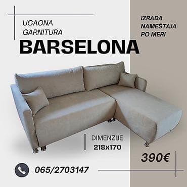 Ugaona garnitura "Barselona" Krajnjih dimenzija 218x175 Dvosed i na lalafo.rs — 2 Ugaona garnitura "Barselona" Krajnjih dimenzija 218x175 Dvosed i — 2