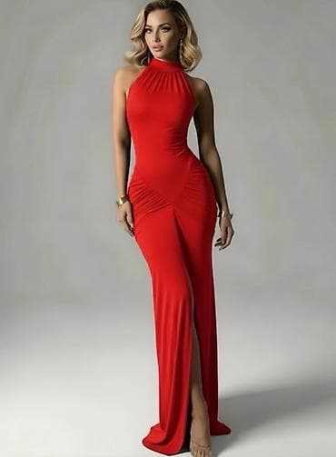 🔥Elegantna duga haljina bez rukava sa visokim izrezom na nogi ✅2999 na lalafo.rs 🔥Elegantna duga haljina bez rukava sa visokim izrezom na nogi ✅2999