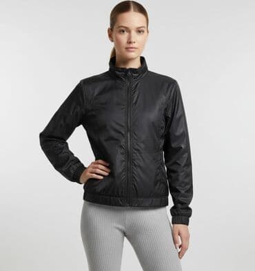 Ženska sportska jakna – crna - Materijal: lagani, glatki sintetički na lalafo.rs Ženska sportska jakna – crna - Materijal: lagani, glatki sintetički