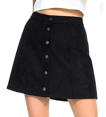 Velur suknja H&M - Model: mini/A-kroja - Boja: crna - Materijal na lalafo.rs — 2 Velur suknja H&M - Model: mini/A-kroja - Boja: crna - Materijal — 2