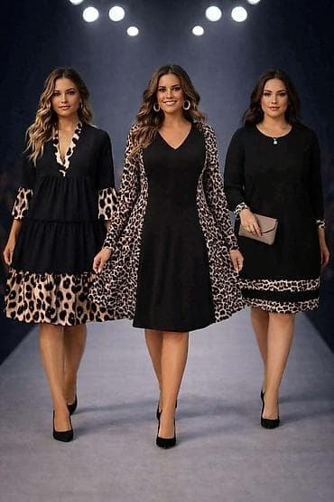 Elegantne ženske haljine sa animal print detaljima gs - Modeli: tri na lalafo.rs Elegantne ženske haljine sa animal print detaljima gs - Modeli: tri