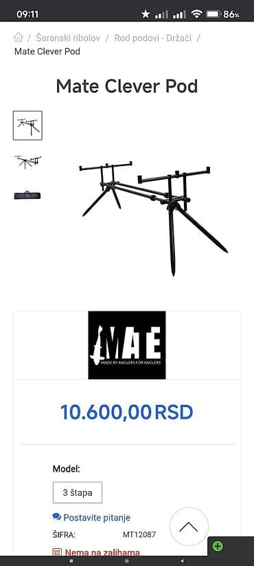 Mate Clever Pod – rod pod za šaranski ribolov - Model: za 3 štapa - na lalafo.rs Mate Clever Pod – rod pod za šaranski ribolov - Model: za 3 štapa -