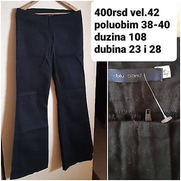 bermude teksas br: Ženske pantalone Blu Sand – crne, klasičnog kroja sa blagim širenjem at lalafo.rs — 1 bermude teksas br: Ženske pantalone Blu Sand – crne, klasičnog kroja sa blagim širenjem — 1