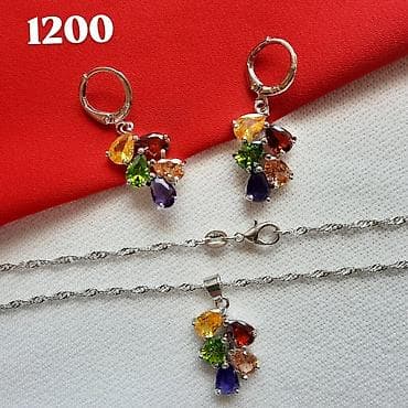 Komplet nakita – ogrlica sa priveskom + minđuše (kopča na klapnu) na lalafo.rs — 1 Komplet nakita – ogrlica sa priveskom + minđuše (kopča na klapnu) — 1