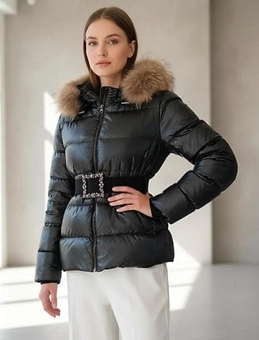 Ženska zimska jakna – crna, sa kapuljačom i krznom - Krojen, pufnasti na lalafo.rs — 1 Ženska zimska jakna – crna, sa kapuljačom i krznom - Krojen, pufnasti — 1