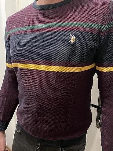 Muški pleteni džemper sa prugama L - Model: okrugli izrez, dugi at lalafo.rs — 2 Muški pleteni džemper sa prugama L - Model: okrugli izrez, dugi — 2