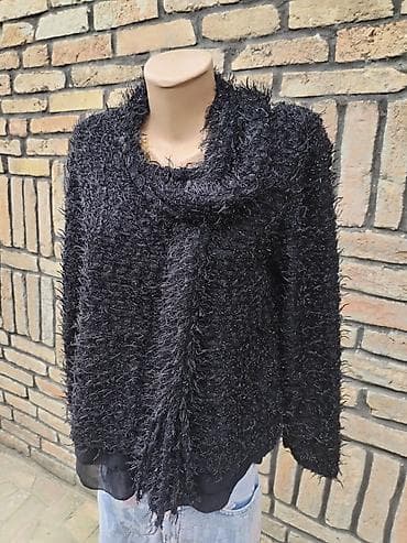 Džemper sa košuljom – vel. L - Set: pleteni crni „shaggy“ džemper sa na lalafo.rs Džemper sa košuljom – vel. L - Set: pleteni crni „shaggy“ džemper sa