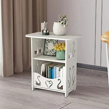 Bela dekorativna polica/stočić sa izrezbarenim motivima labudova i na lalafo.rs — 3 Bela dekorativna polica/stočić sa izrezbarenim motivima labudova i — 3