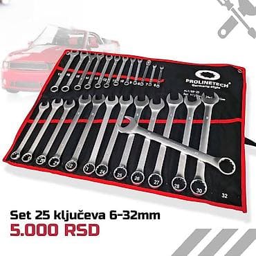 Set od 25 kombinovanih ključeva PROLINETECH (Germany style), dimenzije na lalafo.rs Set od 25 kombinovanih ključeva PROLINETECH (Germany style), dimenzije