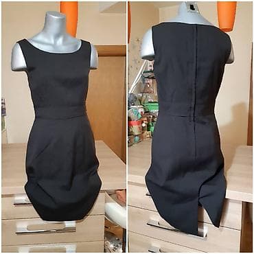 Elegantna crna haljina bez rukava, klasičnog okruglog izreza, struk na lalafo.rs — 2 Elegantna crna haljina bez rukava, klasičnog okruglog izreza, struk — 2