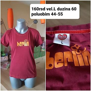 Majica “Berlin” – ženska, kratki rukav, bordo boje sa žutim printom na lalafo.rs Majica “Berlin” – ženska, kratki rukav, bordo boje sa žutim printom