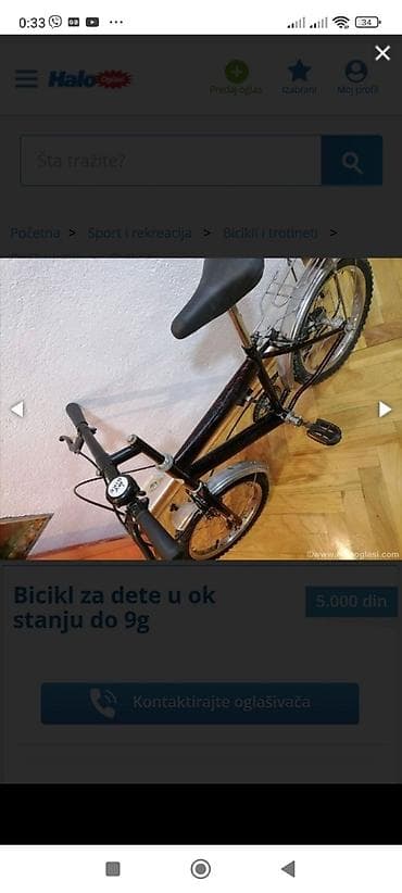 Bicikl za dete dobro mozda do 8 g
Mirjevo na lalafo.rs — 8 Bicikl za dete dobro mozda do 8 g
Mirjevo — 8