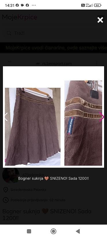 RASPRODAJA!!! ORIGINAL Bogner suknja,vel.38. Poluobim struka at lalafo.rs — 2 RASPRODAJA!!! ORIGINAL Bogner suknja,vel.38. Poluobim struka — 2