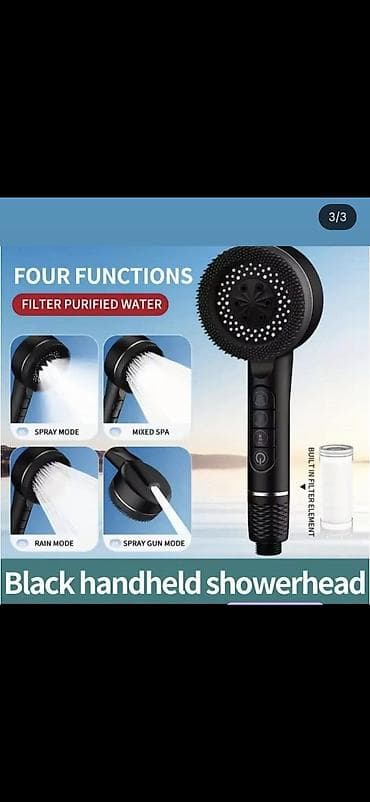 Ručna tuš ruža sa filterom – crna - Višefunkcionalna glava tuša sa 4 na lalafo.rs — 1 Ručna tuš ruža sa filterom – crna - Višefunkcionalna glava tuša sa 4 — 1