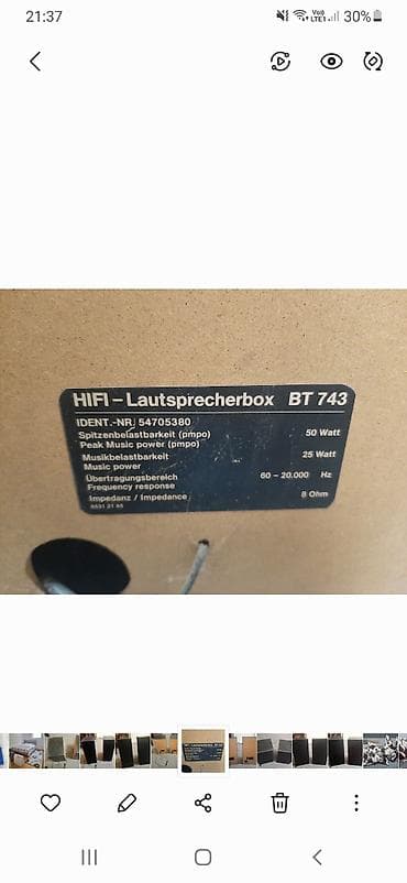 Vintage zvučnici HIFI-Lautsprecherbox BT 743 Zvučnici iz 80-te godine na lalafo.rs — 9 Vintage zvučnici HIFI-Lautsprecherbox BT 743 Zvučnici iz 80-te godine — 9