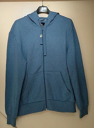 Muška dukserica sa rajsferšlusom i kapuljačom - Boja: plava na lalafo.rs — 1 Muška dukserica sa rajsferšlusom i kapuljačom - Boja: plava — 1