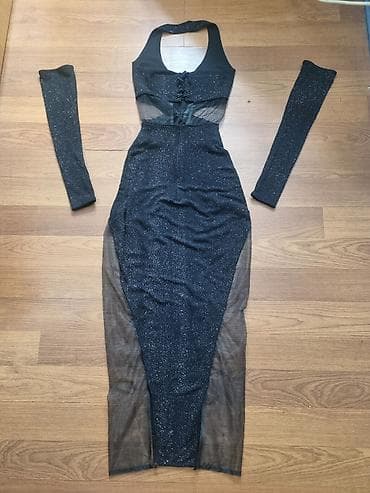 Zenska svecana duga unikatna haljina sa rukavima Odgovara za S i M na lalafo.rs — 2 Zenska svecana duga unikatna haljina sa rukavima Odgovara za S i M — 2