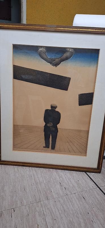 Uokvirena umetnička grafika/sliku nadrealističkog izraza. - Motiv na lalafo.rs Uokvirena umetnička grafika/sliku nadrealističkog izraza. - Motiv