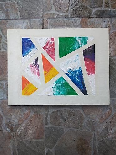 Apstraktna slika na platnu – geometrijska kompozicija Dimenzije na lalafo.rs Apstraktna slika na platnu – geometrijska kompozicija Dimenzije
