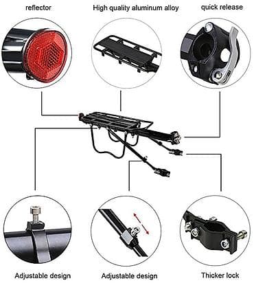 Bike accessories: Zadnji nosač prtljaga za bicikl – aluminijumski, sa brzim otpuštanjem at lalafo.rs — 4 Bike accessories: Zadnji nosač prtljaga za bicikl – aluminijumski, sa brzim otpuštanjem — 4