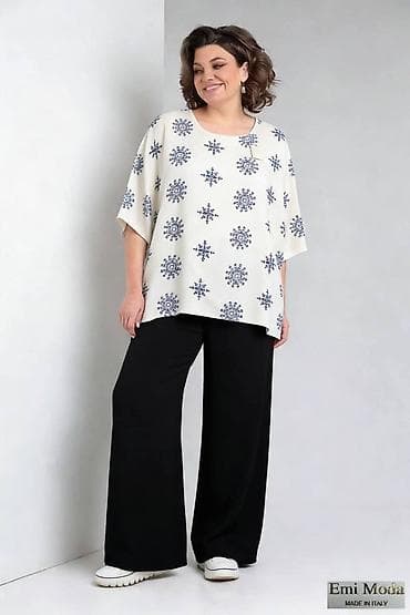 Bluzica oversize kroja sa printom - Model: široka tunika/bluza sa na lalafo.rs — 5 Bluzica oversize kroja sa printom - Model: široka tunika/bluza sa — 5