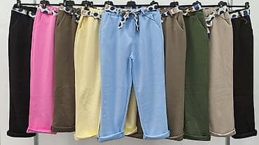 Ženske pantalone sa ešarpom na tufne - Kroj: slim/pegla nogavica na lalafo.rs — 2 Ženske pantalone sa ešarpom na tufne - Kroj: slim/pegla nogavica — 2