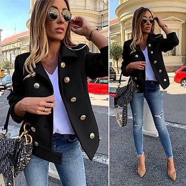 Elegantna ženska kratka jakna sa duplim kopčanjem - Model: strukirana na lalafo.rs — 5 Elegantna ženska kratka jakna sa duplim kopčanjem - Model: strukirana — 5