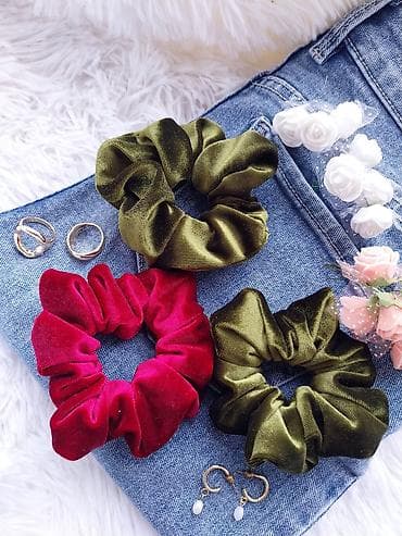 Plišane gumice za kosu – scrunchie - Materijal: mekani pliš sa blagim na lalafo.rs — 4 Plišane gumice za kosu – scrunchie - Materijal: mekani pliš sa blagim — 4