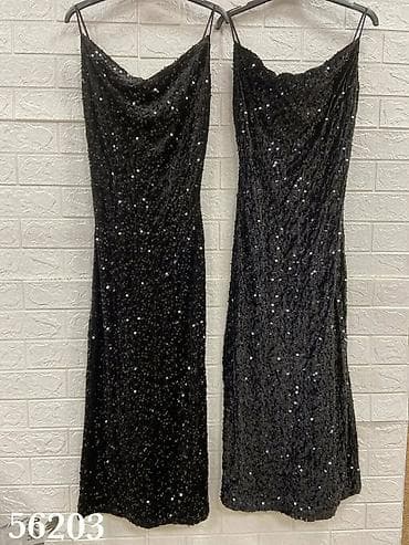 Ostalo: Elegantna crna midi haljina sa šljokicama - Materijal: elastična na lalafo.rs — 2 Ostalo: Elegantna crna midi haljina sa šljokicama - Materijal: elastična — 2