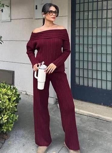pantalone gina benotti: Ženski komplet – pleteni duks +gs pantalone sa otkrivenim ramenima - na lalafo.rs — 1 pantalone gina benotti: Ženski komplet – pleteni duks +gs pantalone sa otkrivenim ramenima - — 1