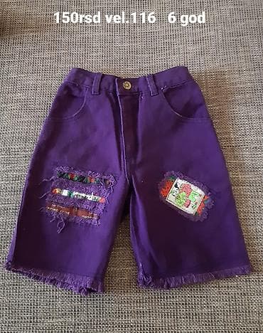 Dečje bermude ljubičaste boje, veličina 116 (oko 6 godina). Model sa na lalafo.rs Dečje bermude ljubičaste boje, veličina 116 (oko 6 godina). Model sa