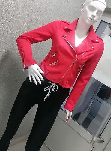 Ženska kratka jakna – biker stil - Boja: intenzivno crvena - Kroj na lalafo.rs — 3 Ženska kratka jakna – biker stil - Boja: intenzivno crvena - Kroj — 3