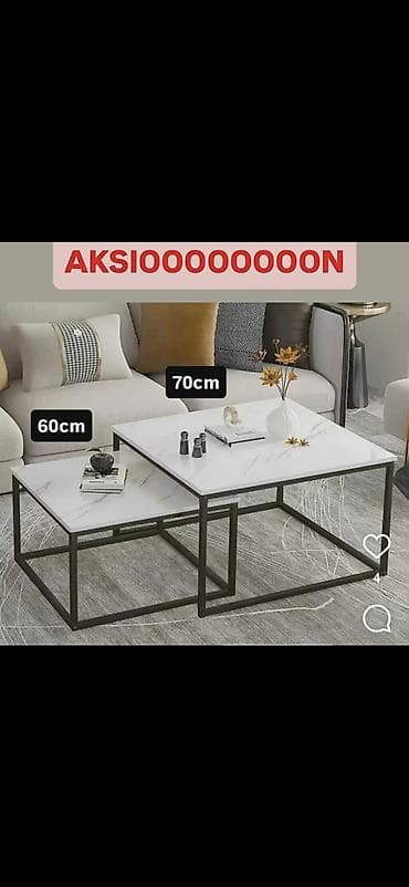 Stilski klub stolovi: Set od 2 klub stola – moderni kvadratni dizajn - Dimenzije: veći sto na lalafo.rs — 1 Stilski klub stolovi: Set od 2 klub stola – moderni kvadratni dizajn - Dimenzije: veći sto — 1