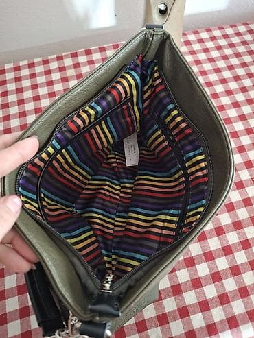 Other: Torba preko ramena – maslinasto zelena, sa šarenom prugastom postavom at lalafo.rs — 6 Other: Torba preko ramena – maslinasto zelena, sa šarenom prugastom postavom — 6