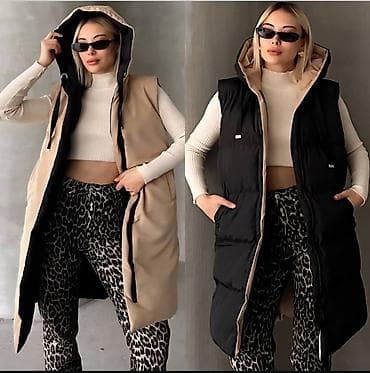 Duga, dvostrana ženska prsluk-jakna sa kapuljačom S M L XL - Model na lalafo.rs — 4 Duga, dvostrana ženska prsluk-jakna sa kapuljačom S M L XL - Model — 4