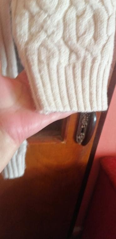 Pletena duga džemper‑haljina, boja: krem/bela. Klasičan kabl na lalafo.rs — 4 Pletena duga džemper‑haljina, boja: krem/bela. Klasičan kabl — 4