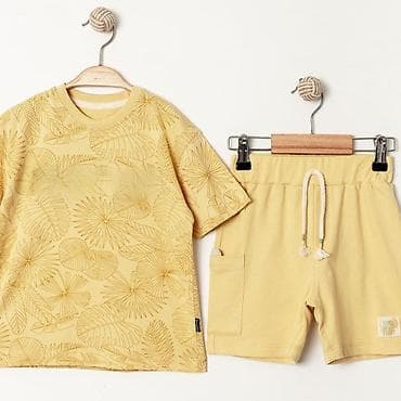 Dečiji komplet za leto – majica i šorts - Boja: svetložuta (pastelna) na lalafo.rs Dečiji komplet za leto – majica i šorts - Boja: svetložuta (pastelna)