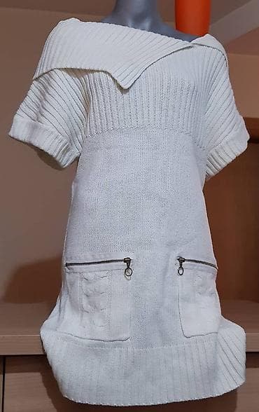 Ženska pletena tunika/suknjič brenda Evie. - Boja: bela - Veličina na lalafo.rs — 5 Ženska pletena tunika/suknjič brenda Evie. - Boja: bela - Veličina — 5