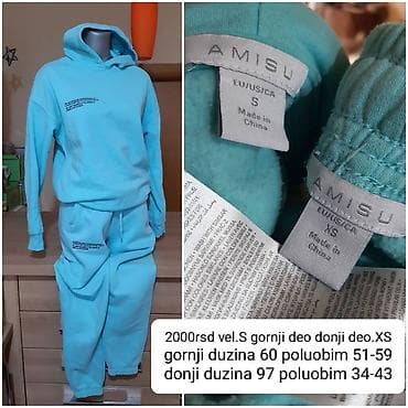 kom sa etiketom: Duks i donji deo trenerke AMISU, tirkizno/plava boja. - Gornji deo at lalafo.rs — 1 kom sa etiketom: Duks i donji deo trenerke AMISU, tirkizno/plava boja. - Gornji deo — 1