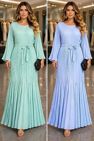 Dresses: Duga plisirana haljina sa pojasom - Elegantna maxi haljina sa finim at lalafo.rs — 2 Dresses: Duga plisirana haljina sa pojasom - Elegantna maxi haljina sa finim — 2