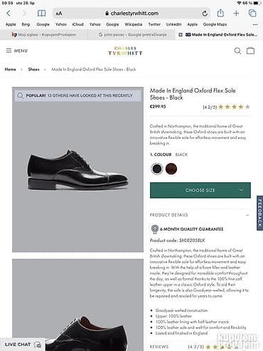 Original Charles Tyrhwitt cipele 42 Prevrnuta koza Made in England na lalafo.rs — 5 Original Charles Tyrhwitt cipele 42 Prevrnuta koza Made in England — 5