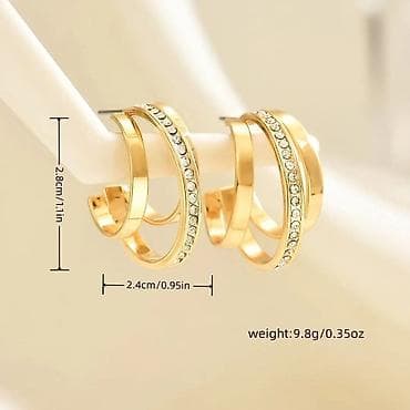 Troslojne minđuše – elegantni kružni dizajn - Materijal: legura sa na lalafo.rs — 4 Troslojne minđuše – elegantni kružni dizajn - Materijal: legura sa — 4