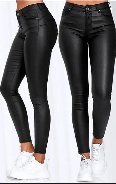 Ženske skinny pantalone sa efektom kože - Model: uske, visoki struk na lalafo.rs — 2 Ženske skinny pantalone sa efektom kože - Model: uske, visoki struk — 2