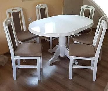 Sets of table and chairs: Trpezarijski set – ovalni sto sa 6 stolica - Klasičan ovalni sto na at lalafo.rs — 5 Sets of table and chairs: Trpezarijski set – ovalni sto sa 6 stolica - Klasičan ovalni sto na — 5