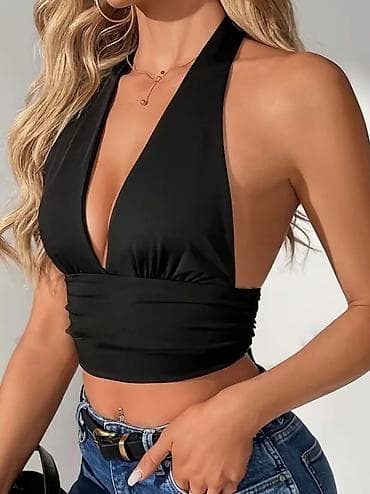 Majica oko vrata se vezuje,gola ledja sa elastinom,dupli sloj na lalafo.rs — 1 Majica oko vrata se vezuje,gola ledja sa elastinom,dupli sloj — 1