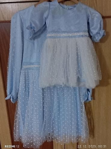 Komplet usklađenih haljina za mamu i ćerku – svetloplave boje sa belim na lalafo.rs Komplet usklađenih haljina za mamu i ćerku – svetloplave boje sa belim