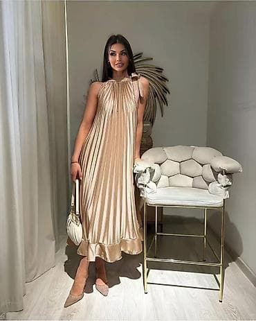Elegantna plisirana midi haljina od satenskog materijala Ima i većih at lalafo.rs — 7 Elegantna plisirana midi haljina od satenskog materijala Ima i većih — 7