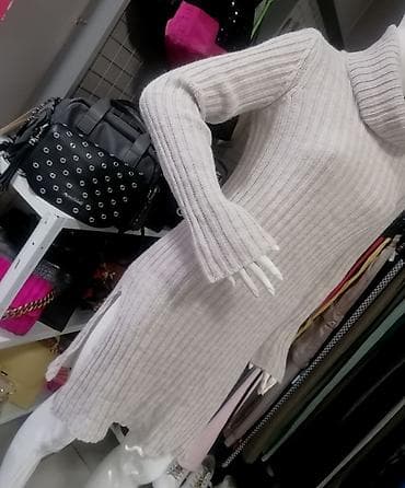 Pleteni džemper-haljina sa rol kragnom - Model: ravnog kroja, do na lalafo.rs — 8 Pleteni džemper-haljina sa rol kragnom - Model: ravnog kroja, do — 8