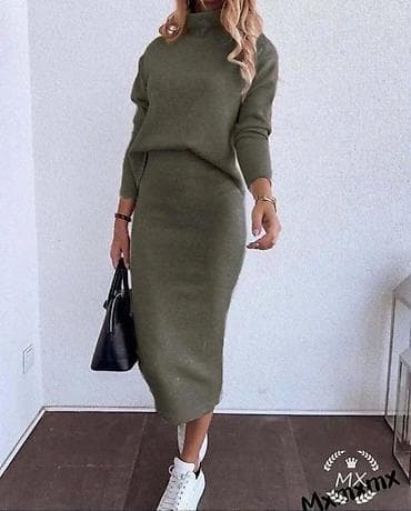 Damski dvodelni komplet – mekani pleteni duks i suknja midi dužine. - na lalafo.rs — 2 Damski dvodelni komplet – mekani pleteni duks i suknja midi dužine. - — 2